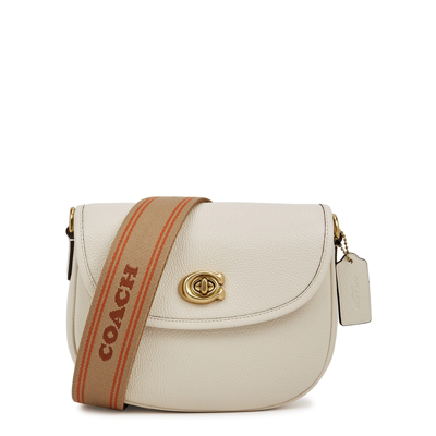 Shop Coach Willow Off-white Leather Cross-body Bag
