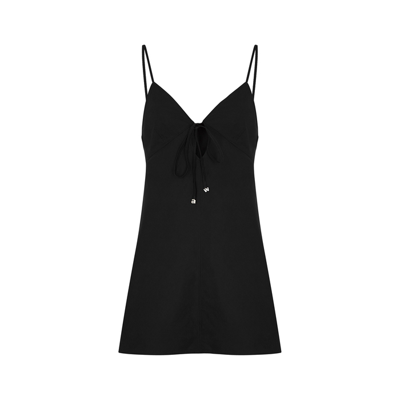 Shop Alexander Wang T Black Cotton-poplin Mini Dress