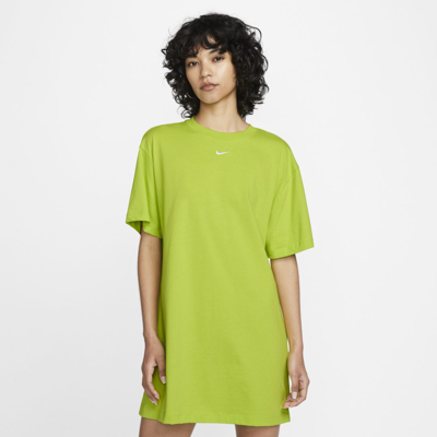 Shop Nike Sportswear Essential Women's Dress In Atomic Green,white