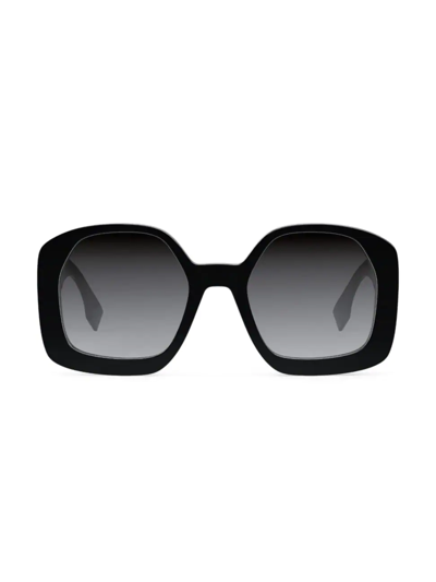 Shop Fendi Women's O'lock 54mm Square Sunglasses In Black