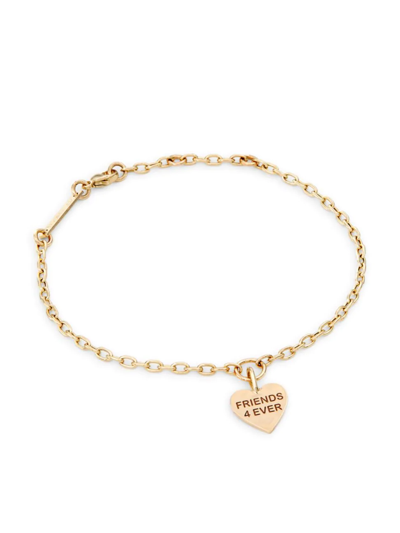 Shop Zoë Chicco Women's Feel The Love 14k Yellow Gold Candy-heart Charm Bracelet