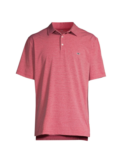 Shop Vineyard Vines Men's St. Jean Striped Polo Shirt In Lighthouse Red