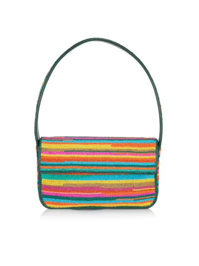 Shop Staud Women's Tommy Beaded Sunset Stripe Shoulder Bag