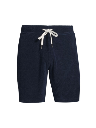 Shop Onia Men's Terrycloth Drawstring Shorts In Deep Navy