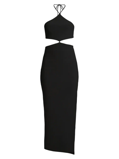 Shop Bec & Bridge Women's Iris Cut-out Halter A-line Midi-dress In Black