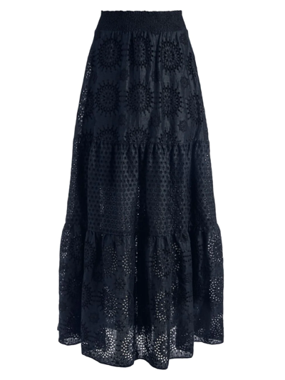 Shop Alice And Olivia Women's Reise Paneled Maxi Skirt In Black