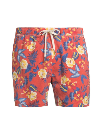 Shop Fair Harbor Men's The Bungalow Swim Shorts In Red Tropics