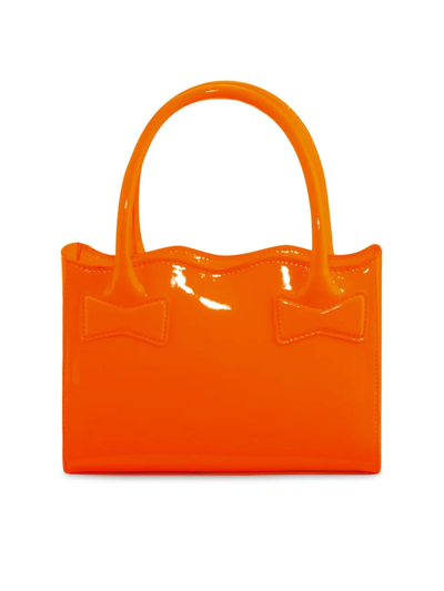 Shop Mach & Mach Women's Harper Patent Leather Tote In Fluo Orange