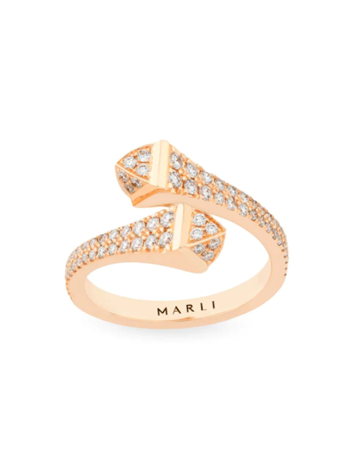 Marli Women's Cleo By 18k Rose Gold & Diamond Ring In Pink | ModeSens