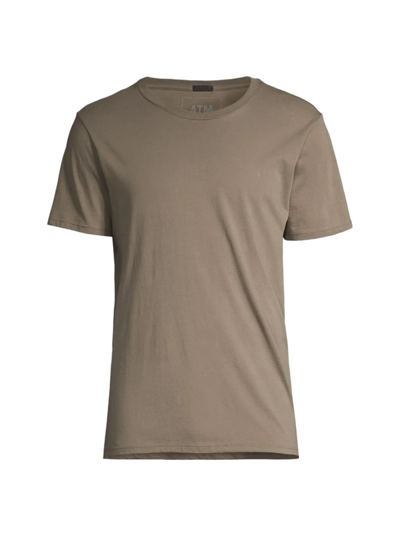 Shop Atm Anthony Thomas Melillo Men's Short-sleeve Regular Fit Stretch T-shirt In Bark