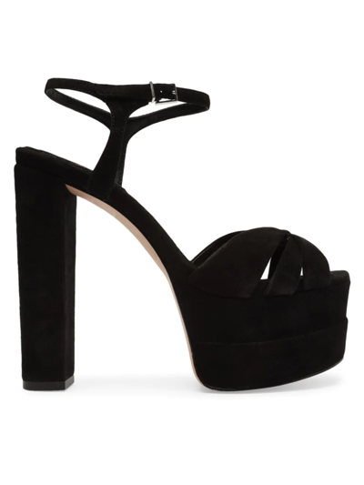 Shop Schutz Women's Keefa Suede Platform Sandals In Black