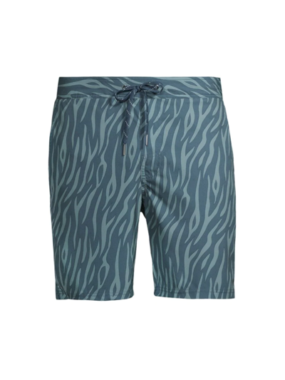 Shop Fair Harbor Men's The Ozone Swim Shorts In Dark Denim Tiger