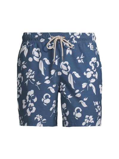 Shop Fair Harbor Men's The Bayberry Swim Trunks In Navy Floral