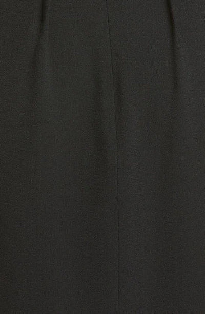 Shop Saint Laurent Mock Neck Belted Long Sleeve Minidress In Noir