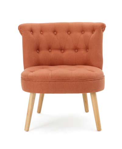 Shop Noble House Cicely Tufted Chair In Orange