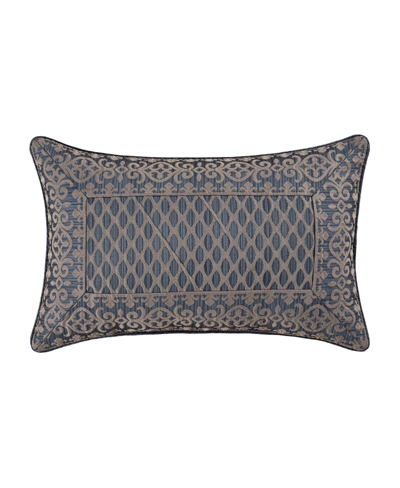 Shop Five Queens Court Leah Boudoir Decorative Pillow,13" X 21" In Blue