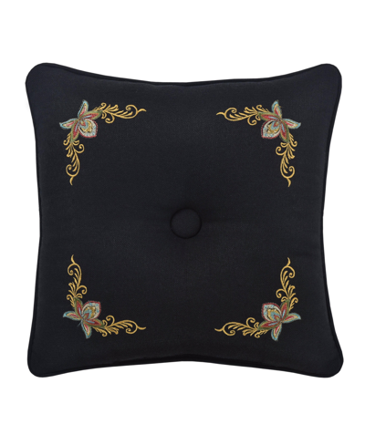 Shop Five Queens Court Stefania Decorative Pillow, 16" X 16" In Black