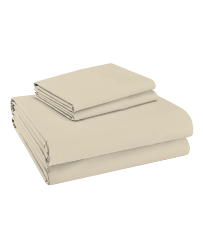 Shop Color Sense 800 Thread Count Cotton Blend 4 Pc Sateen Sheet Set Queen In Ivory