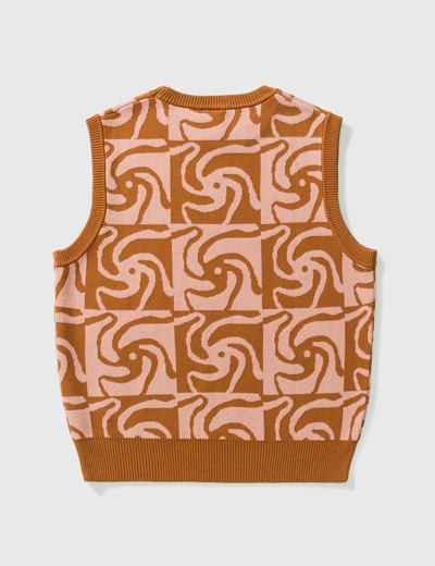 Shop Perks And Mini Pinwheel Knitted Vest In Brown
