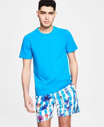 Shop Paisley & Gray Men's Slim Fit Stretch T-shirt In Azure