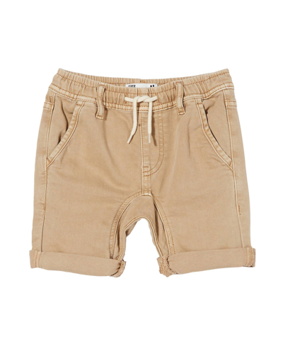 Shop Cotton On Toddler Boys Slouch Fit Drawstring Shorts In Beige