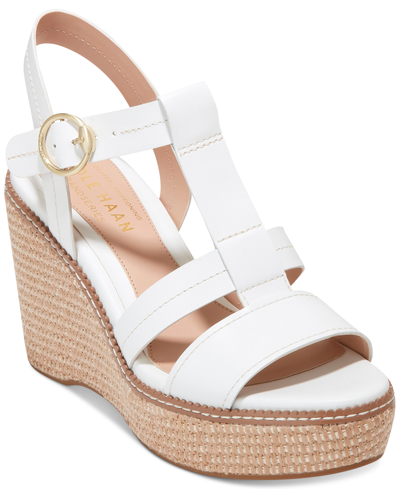 Shop Cole Haan Women's Cloudfeel All Day Wedge Sandals In Optic White