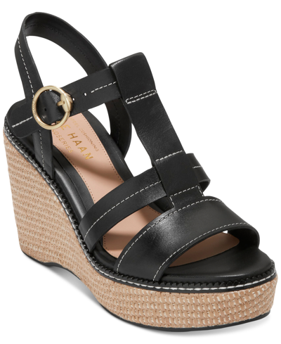 Shop Cole Haan Women's Cloudfeel All Day Wedge Sandals In Black