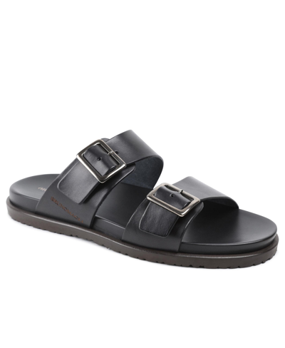 Shop Bruno Magli Men's Erasmo Sandals In Black Leather