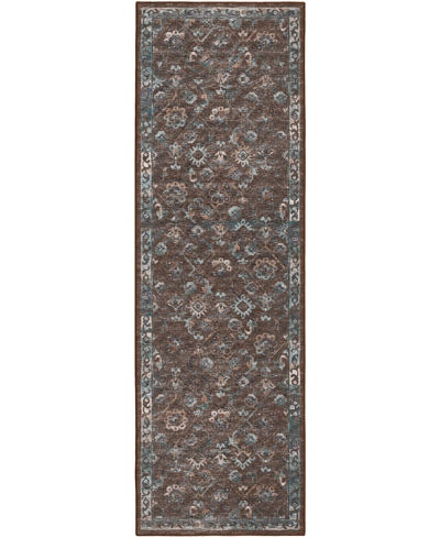 D Style Jericho Washable Jc8 2'6" X 12' Runner Area Rug In Sable