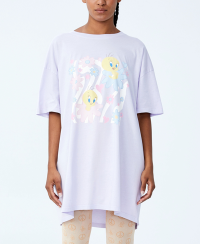 Shop Cotton On Women's 90's T-shirt Nightie In Lcn Wb/tweety Hat And Flower