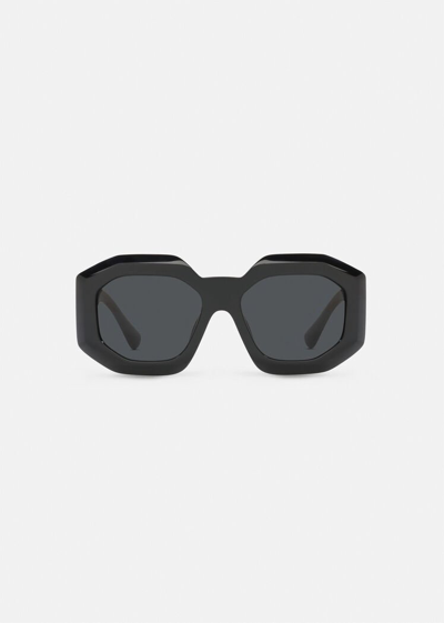 Versace Maxi Medusa Biggie Squared Sunglasses In Black