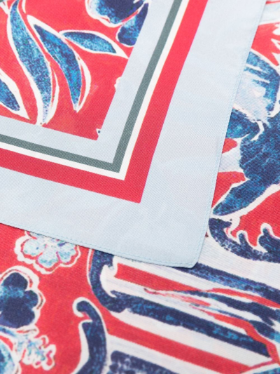 Shop Tommy Hilfiger Graphic-print Scarf In Blue