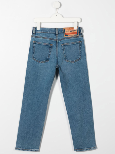 Diesel Mid-rise Straight-leg Jeans In Blue