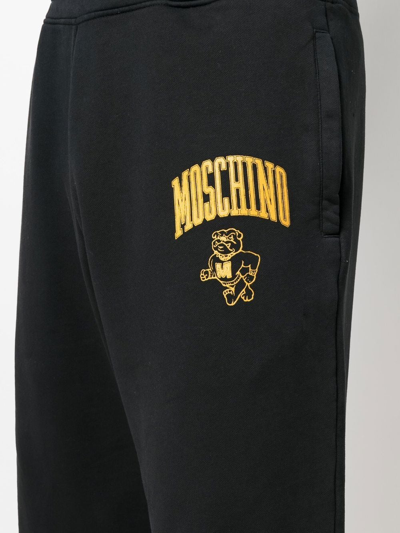 Shop Moschino Logo-print Track Pants In Black