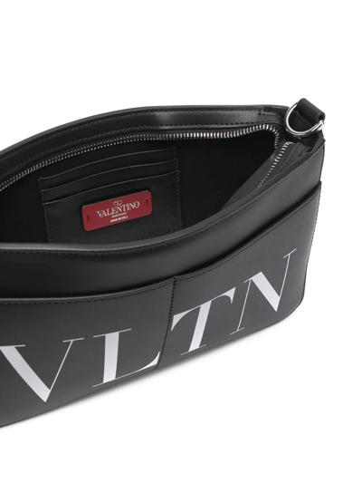 Shop Valentino Logo-print Messenger Bag In Black