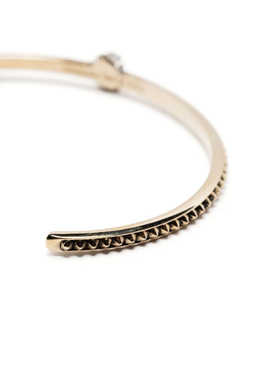 Alexander Mcqueen Skull Charm Cuff Bracelet In Gold