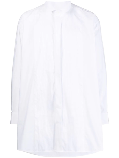 Shop Raf Simons Logo-patch Button-up Shirt In White