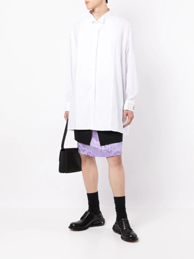 Raf Simons Logo-patch Button-up Shirt In White