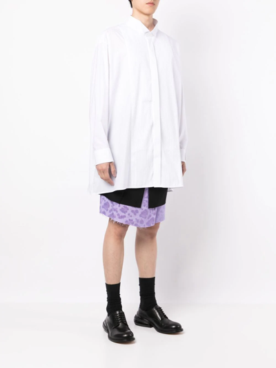 Raf Simons Logo-patch Button-up Shirt In White
