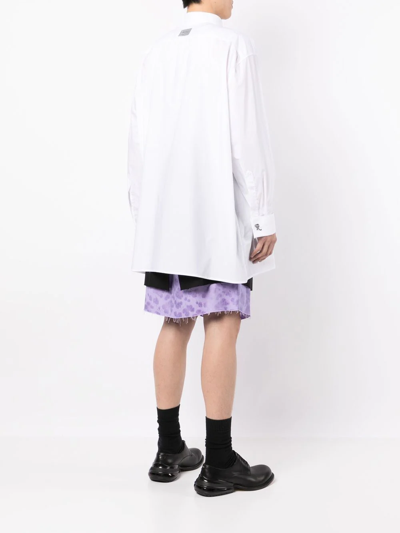 Raf Simons Logo-patch Button-up Shirt In White