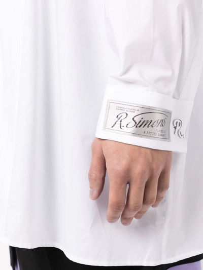 Raf Simons Logo-patch Button-up Shirt In White