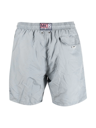 Shop Mc2 Saint Barth Logo-patch Detail Swim Shorts In Grey