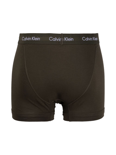 Shop Calvin Klein Underwear Logo-waistband Boxers Set Of 3 In Blue
