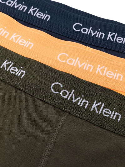 Shop Calvin Klein Underwear Logo-waistband Boxers Set Of 3 In Blue