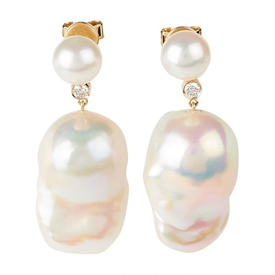 Shop Sophie Bille Brahe Venus Diamant Earrings In White