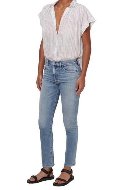 Shop Citizens Of Humanity Skyla Mid Rise Slim Jeans In Julep