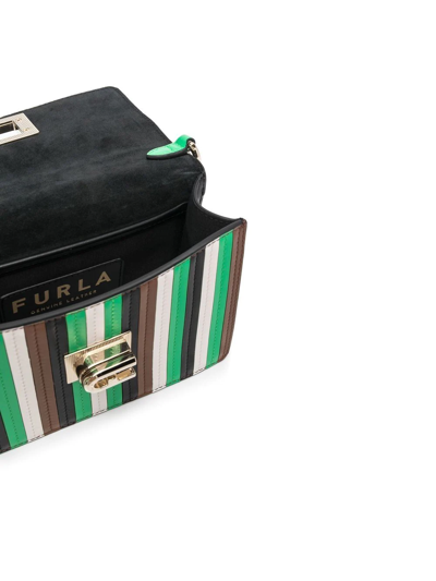 Shop Furla 1927 Stripe-detail Bag In Green