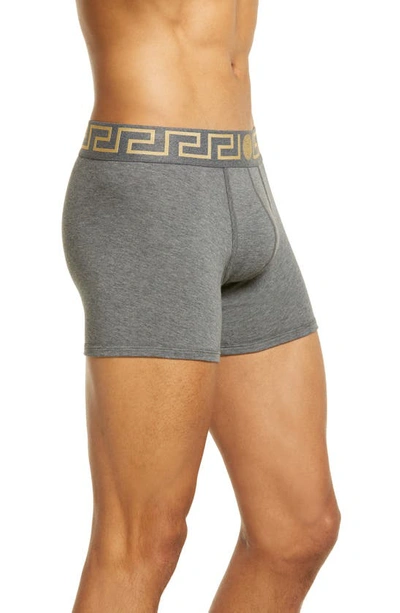 Shop Versace 2-pack Greca Border Boxers In A91m Black/grey