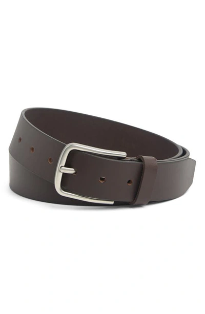 Shop Vince Camuto Leather Jeans Belt With Slim Buckle In Brown