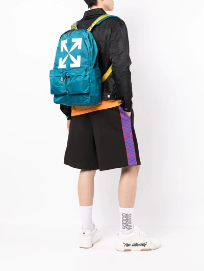 Shop Off-white Arrows Logo-tape Backpack In 绿色